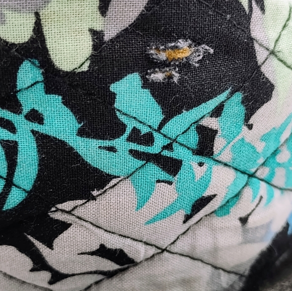 Vera Bradley Camofloral Laptop Messenger Bag Blue Floral Quilted - Picture 8 of 11